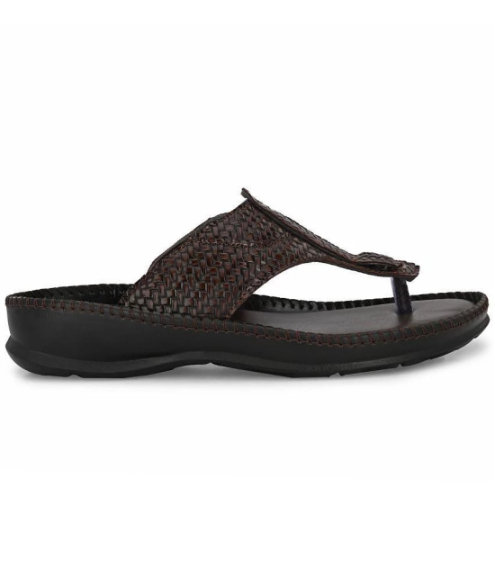 Leeport Brown Men's Thong Flip Flop - None