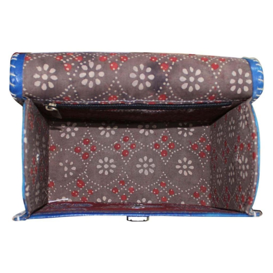 Garvi Gurjari (A Gujarat Govt Enterprise Handcrafted Kutchi Leather Sling Box Bag (GGCMLBB15)