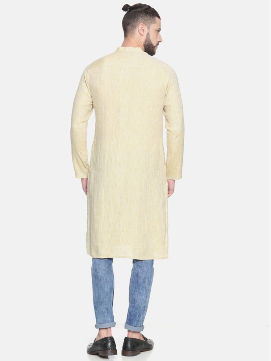 Men Fawn Hemp Long Kurta