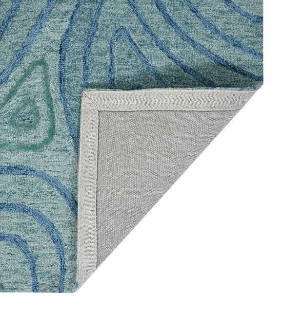 Hand Tufted Canyan AQUA Color Carpet-Aqua / 5x8