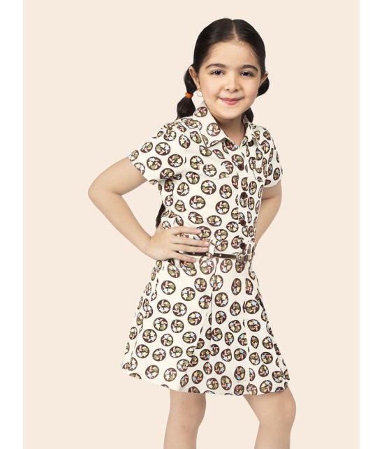 Naughty Ninos Beige Polyester Girls Shirt Dress ( Pack of 1 ) - None