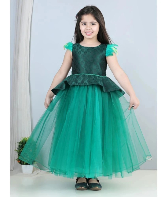 Toy Balloon Kids Green Net Girls Fit And Flare Dress ( Pack of 1 ) - None