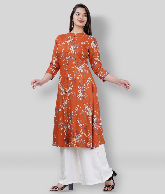 MAUKA - Brown Straight Rayon Womens Stitched Salwar Suit ( Pack of 1 ) - 4XL