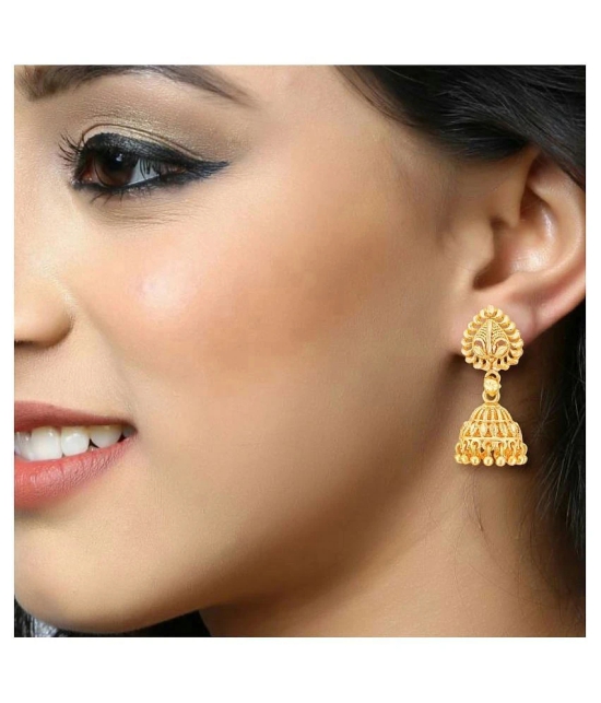 Vighnaharta - Golden Jhumki Earrings ( Pack of 1 ) - Golden