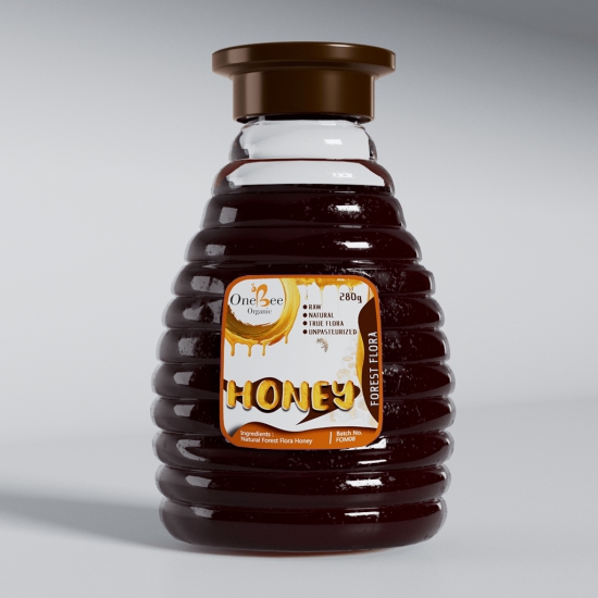ONE BEE ORGANIC Honey | Forest Flora Honey/Forest Honey | 100% Pure, Natural and Raw Honey - 280 GM.