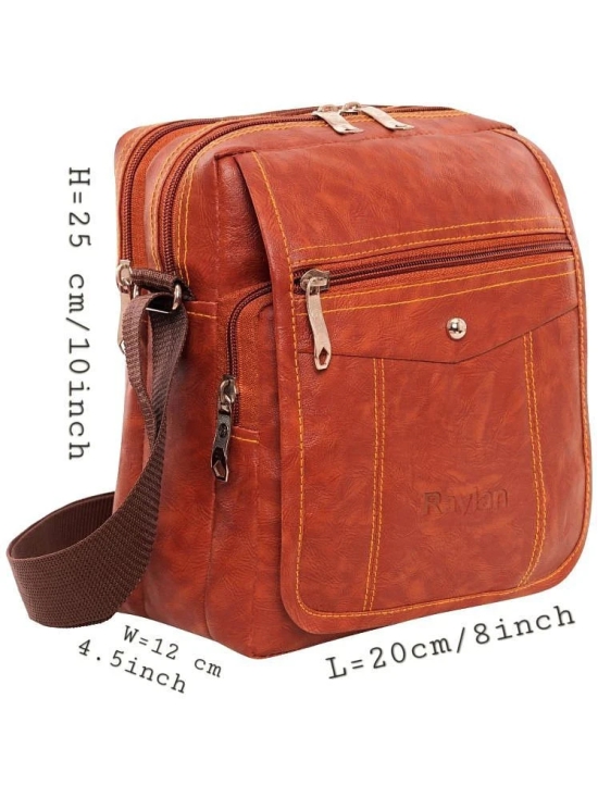 Raylan Brown Solid Messenger Bag - Brown