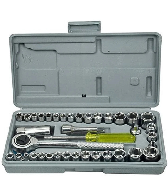 40 in 1 pcs 1/4-Inch Socket Set Car Repair Tool Ratchet Wrench Combo Tools Kit Auto Repairing