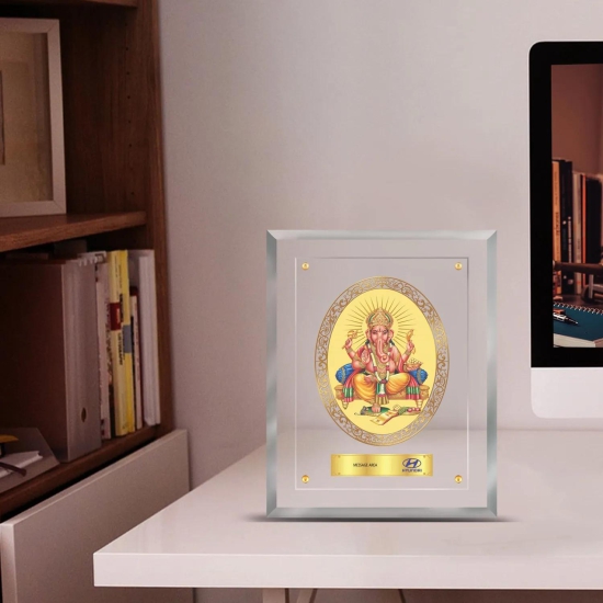 24K Gold Plated Ganesha Customized Photo Frame For Corporate Gifting