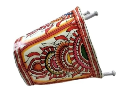  Hand painted decorative diya lamp with intricate floral design