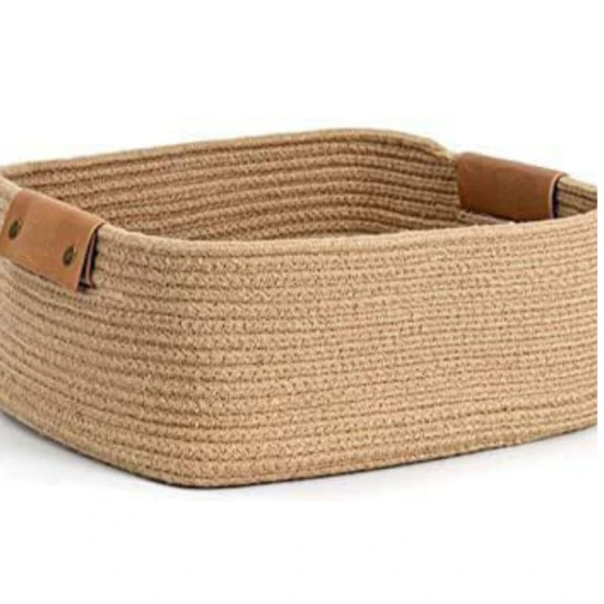 Jute Square Basket-Gold