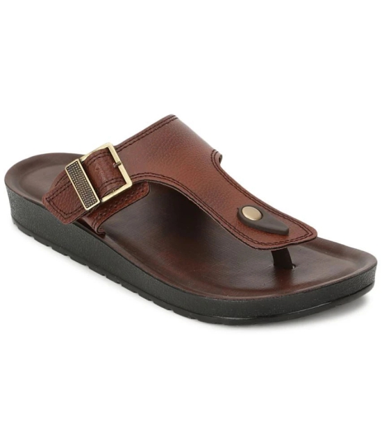 UrbanMark Men Comfortable Cushioned with Side Buckle Strap Thong Flip-Flop - None