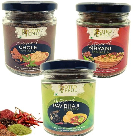 Artisanal Biryani Masala, Pav Bhaji Masala, Chola Masala Combo (75Gms x3)