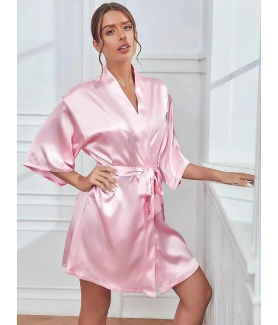 CELOSIA Satin Robes - Pink Single - L