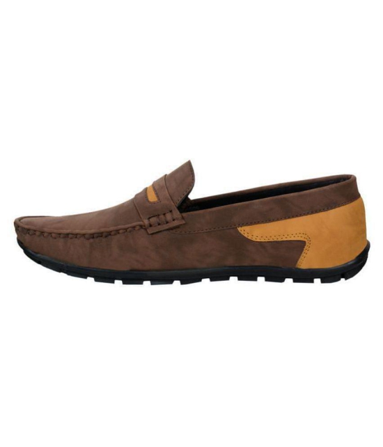 SHOES KINGDOM Brown Loafers - 9