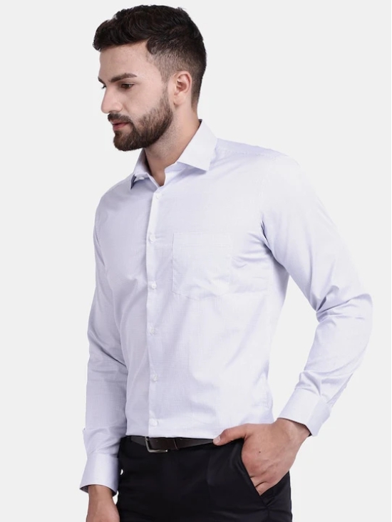 Premium Micro Checked Spread Collar Jacquard Cotton Formal Shirt