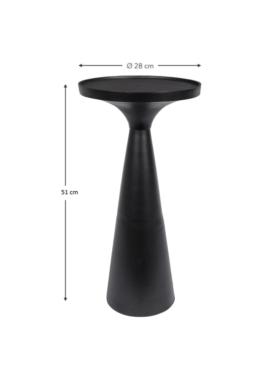 Drink End Table with Black Finish-Black