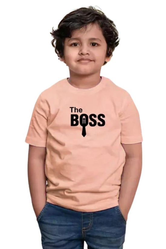 4jstar Kids Graphics Print Half Sleeve Round Neck Cotton T Shirt Kids_The_Boss_H.S (Pack of 1)