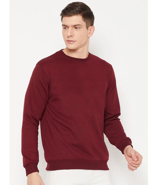 UBX Cotton Blend Round Neck Mens Sweatshirt - Maroon ( Pack of 1 ) - None