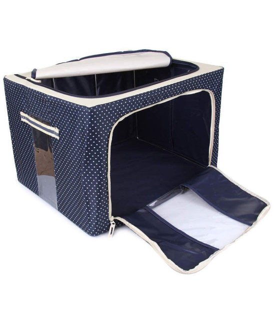 UberLyfe Foldable Cloth Storage Box with Steel Frames Large (Blue, 66L)