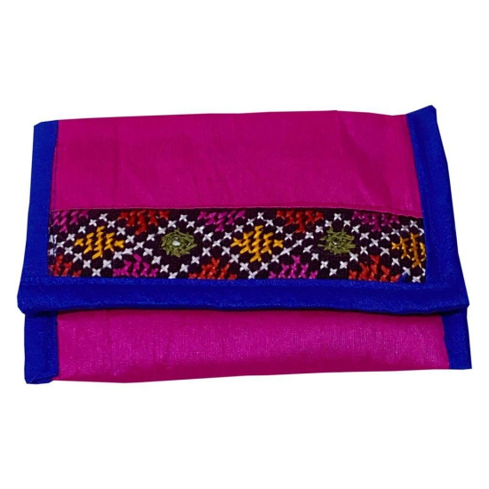 Garvi Gurjari (A Gujarat Govt Enterprise Pink Handcrafted Embroidered Wallet