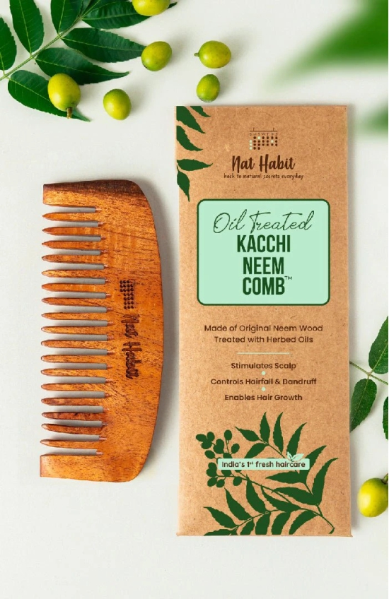 Kacchi Neem Bounce CombVoluminous Hair-Pack of 1