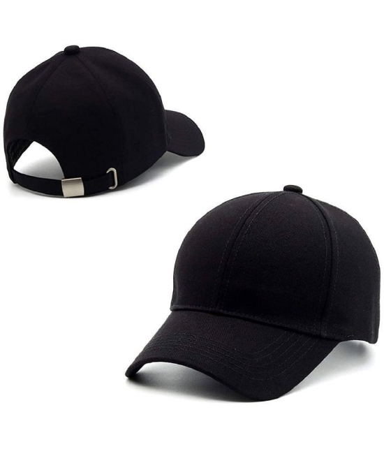 Whyme Fashion Women's Black Cotton Caps For Summer ( Pack of 1 ) - Black