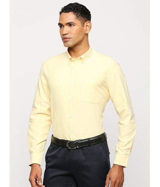 Solemio Cotton Blend Regular Fit Full Sleeves Men's Formal Shirt - Yellow ( Pack of 1 ) - None