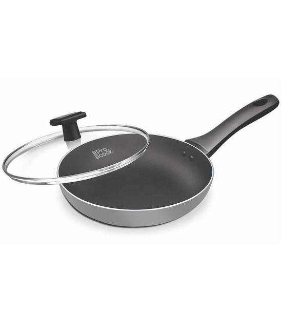 Milton Pro Cook Black Pearl Induction Fry Pan with Glass Lid, 28 cm /2.5 Litre