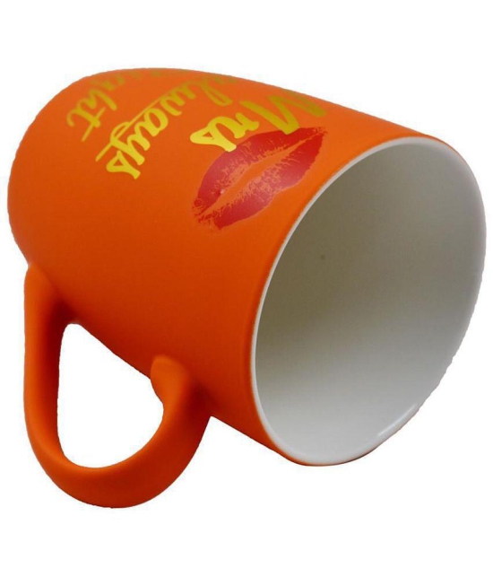 Kookee - Orange Ceramic Coffee Mug ( Pack of 2 ) - Orange