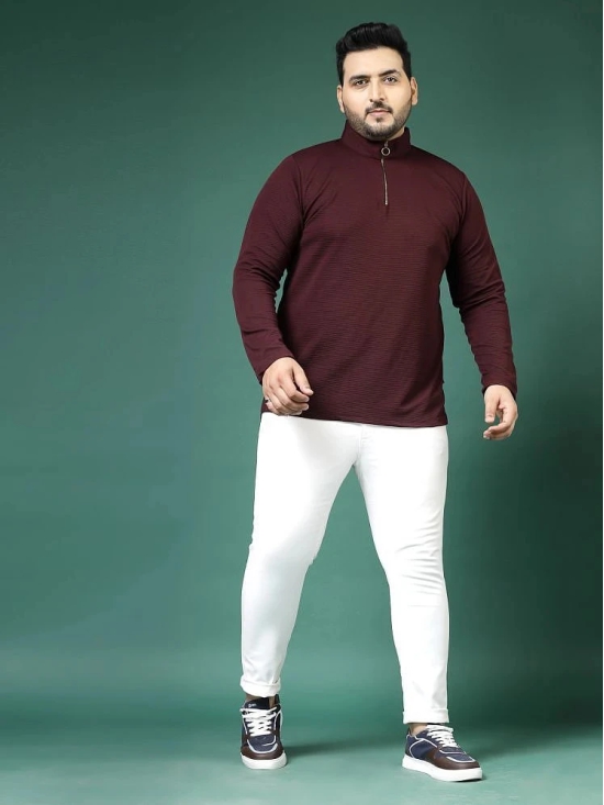 Rigo Polyester Slim Fit Solid Full Sleeves Mens T-Shirt - Wine ( Pack of 1 ) - None