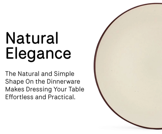 Reactive Handcrafted Premium Ceramic Dinner Set | 6 Dinner Plates, 6 Quarter Plates, and 6 Small Dinner Bowl | Stoneware | Microwave and Dishwasher Safe | Pack of 18 | Off White