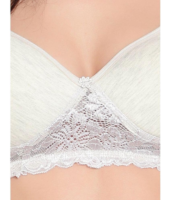 KYODO - Light Grey Molded Cups Lace Women's Bra & Panty Set ( Pack of 1 ) - None