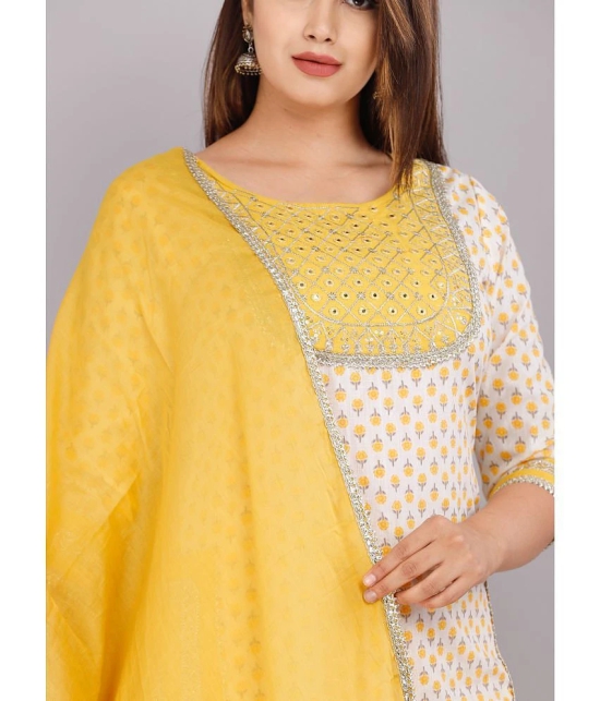 JC4U - Yellow Straight Cotton Womens Stitched Salwar Suit ( Pack of 1 ) - None