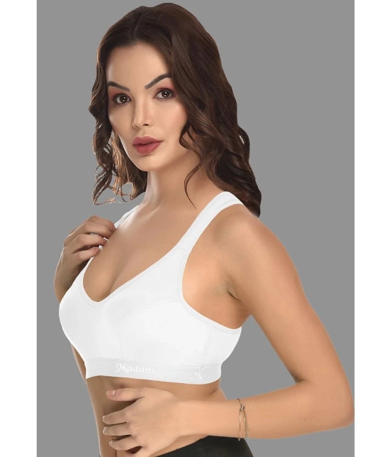 Madam Pack of 1 Lycra Non Padded Womens Racerback bra ( White ) - None