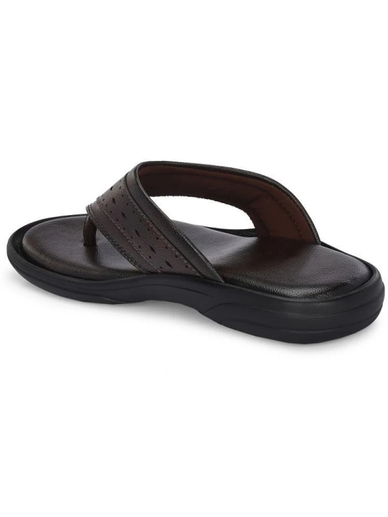 Leeport Coffee Mens Leather Slipper - None