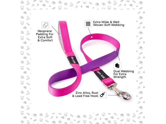 Pets Way Dual Color Leash - Fuschia & Amethyst-XL