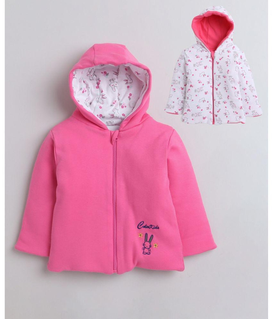 BUMZEE Pink & White Baby Girls Full Sleeves Reversible Jacket Age - 18-24 Months - None