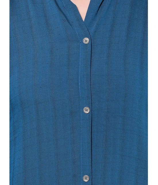 Mamoose Viscose Solid Straight Womens Kurti - Blue ( Pack of 1 ) - None