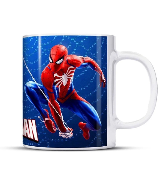 ZYOZI® Superhero Theme Printed Coffee Mug | Ceramic Coffee Mug for Gifts - 325 ml, Printed Coffee Cup |Ceramic Superhero Printed Coffee Mug | Superhero Coffee Mug for Kids (Pack of 1) - Blue