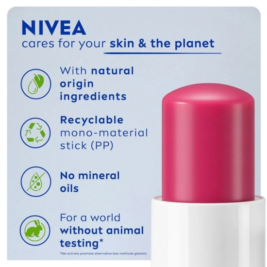 Nivea Chery Shine Lip Balm 4.8g | Nourished Lips | Combo Offer | Pack of 3