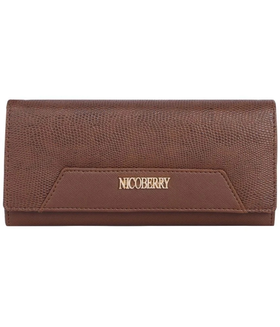 Nicoberry - Faux Leather Brown Womens Zip Around Wallet ( Pack of 1 ) - Brown