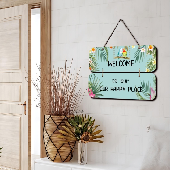 Welcome To Our Happy Place Wooden Wall Art Wood Print