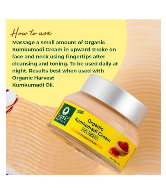 Organic Harvest Kumkumadi Face Cream with Saffron Combination of Vetiver, Banyan, Manjishtha & Turmeric Oil for Healthy, Glowing Clear Skin - 50gm