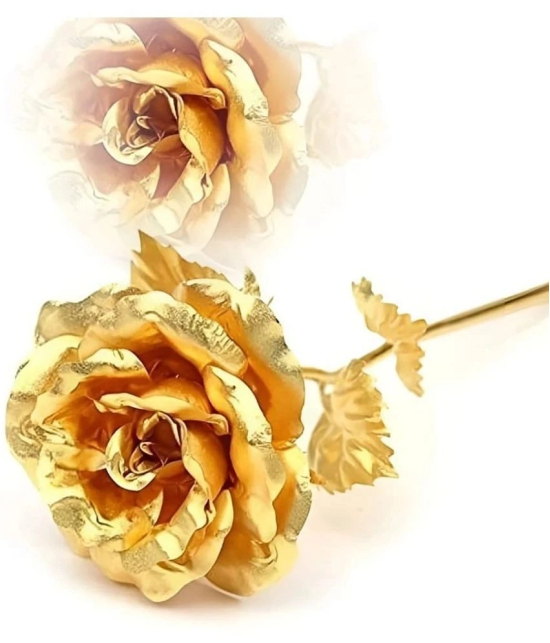 KALPVRUKSH ENTERPRISE - Gold Rose Artificial Flower ( Pack of 1 )