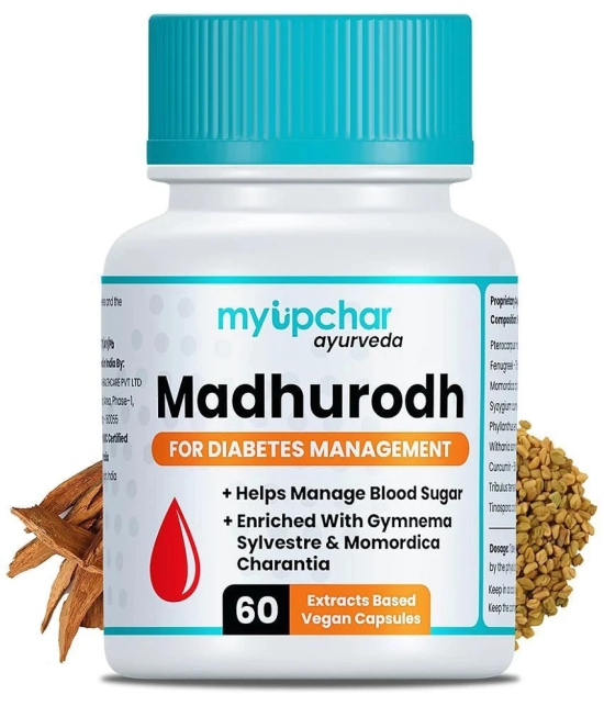 myUpchar Ayurveda Madhurodh Sugar Care Veg 60 Capsule | Improve Digestion and Metabolism