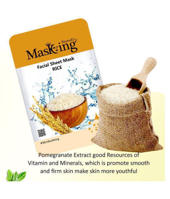 Masking Beauty Rice Face Sheet Mask Masks 80 ml Pack of 4