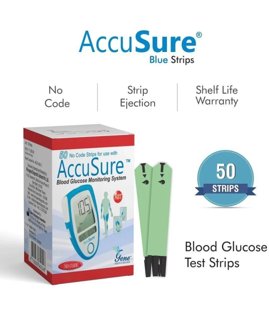 ACCUSURE Blue Glucometer 50 Test Strips