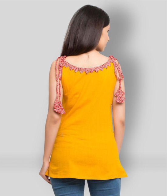 Yash Gallery - Yellow Cotton Womens Regular Top ( Pack of 1 ) - S