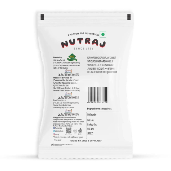 Nutraj Signature Hazelnut Plain 100gm 100g (Pack of 3)