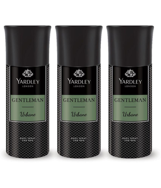 Yardley London Gentleman Urbane Deodorant Spray 150ml Each (Pack of 3)